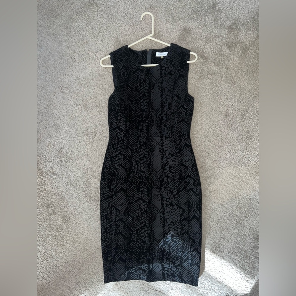 Calvin Klein Black Snakeprint Midi